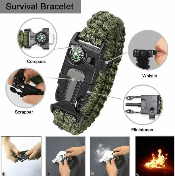 Outdoor Emergency Survival Kit 14-In-1 For Camping And Hiking