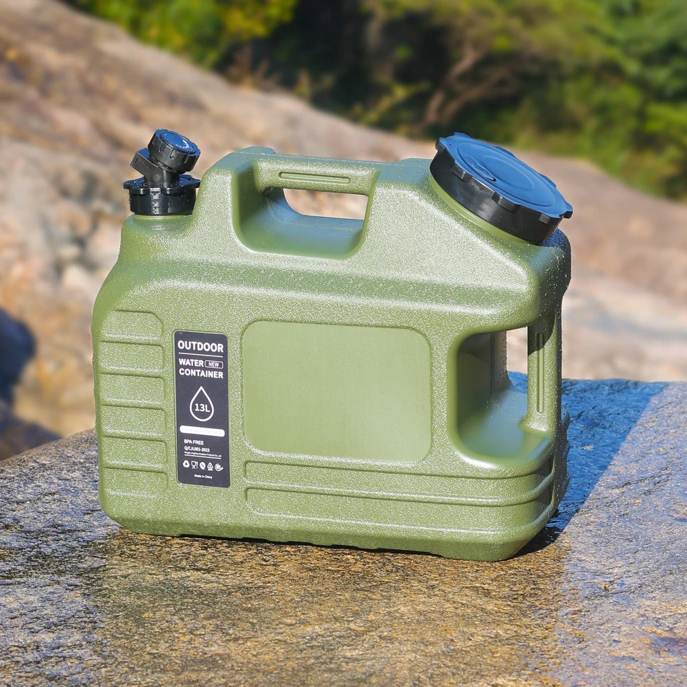 13L Water Storage Container Leak-Proof Drinking Water Bucket Large Capacity Water Container Jug for Vehicle Car Camping