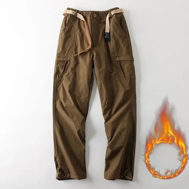Waterproof Fleece Cargo Pants Men Women Winter Outdoor Multi Pocket