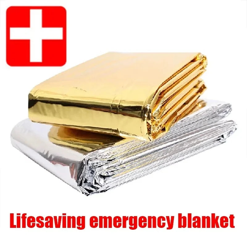 Emergency Thermal Blanket Folding Waterproof Windproof Sunshade For Outdoor Use