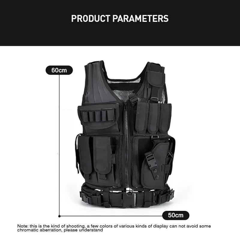 Adjustable MOLLE Tactical Vest For Airsoft War Games