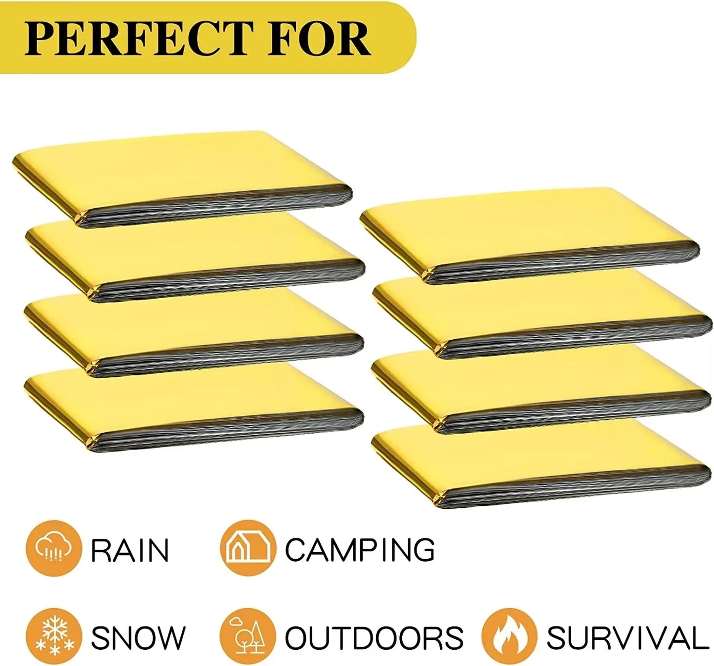 Emergency Thermal Blanket Folding Waterproof Windproof Sunshade For Outdoor Use