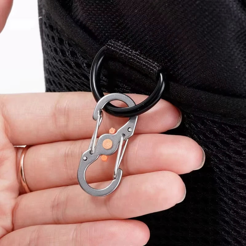 Mini S Type Locking Carabiner Aluminum Alloy Keychain Hook For Outdoor Camping