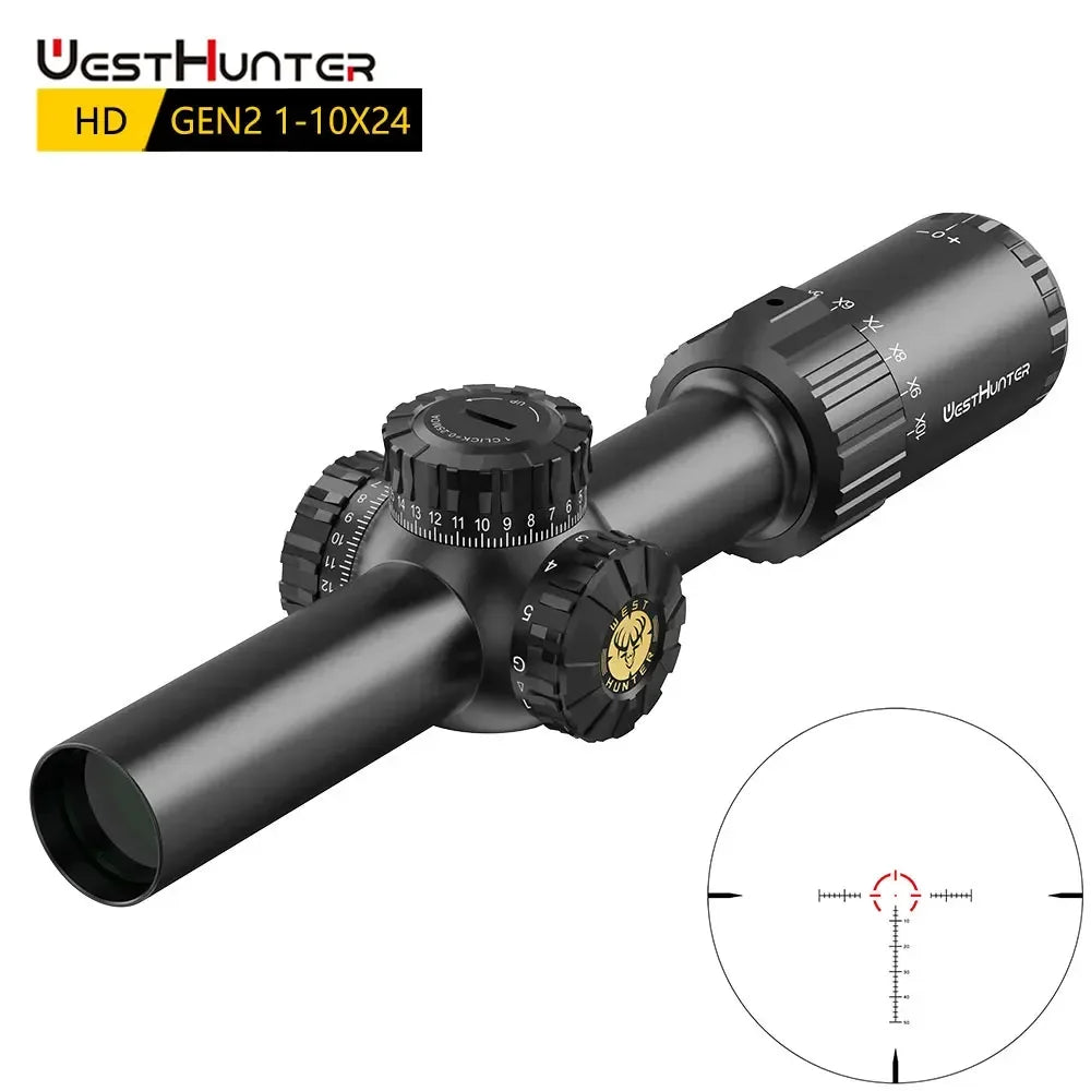 WestHunter GEN2 1-10x24 IR Scope LPVO With 1/4 MOA Reticle
