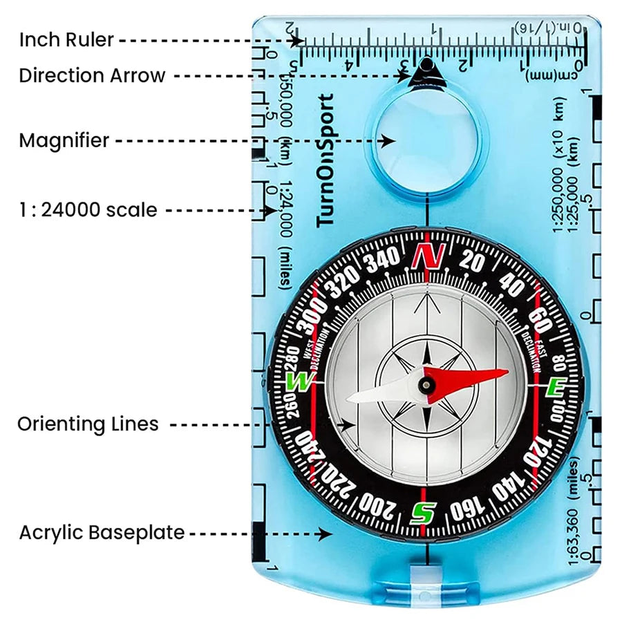 Professional Waterproof Camping Compass for Hiking and Outdoor Navigation