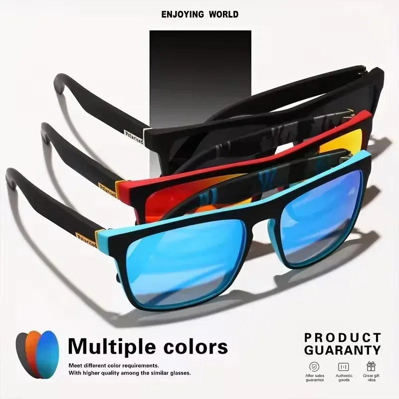 Polarized UV Protection Sunglasses Square Metal Frame Unisex