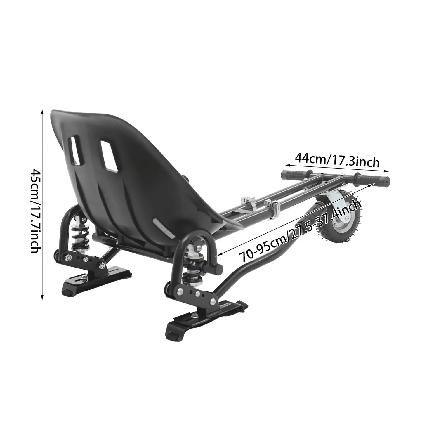 Bymaocar Hoverboard Seat Attachment Go Kart With Dual Pole Rear Shock
