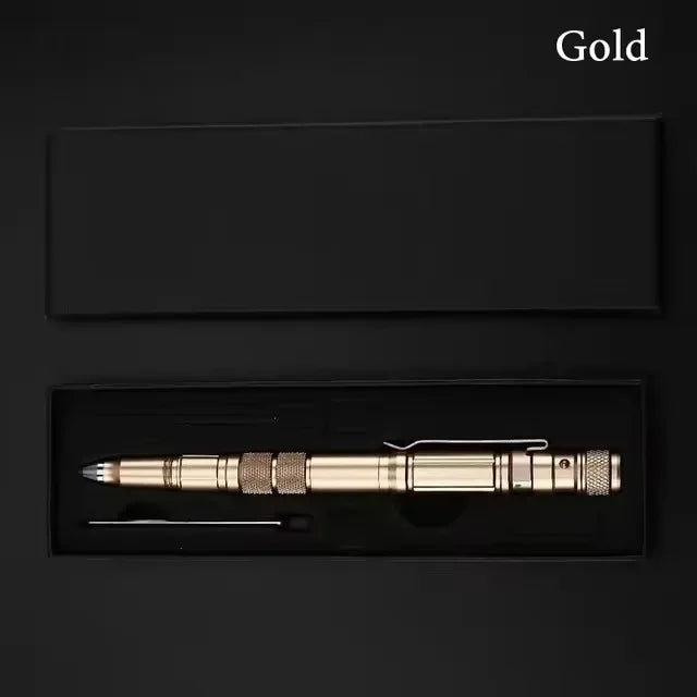 Multi-Function Military Self Defense Tactical Pen With EDC Flashlight