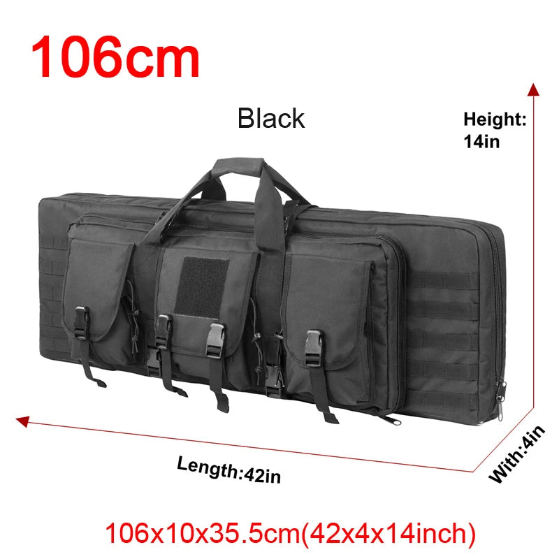 LQARMY Tactical Double Rifle Case Molle Gun Bag Sniper Backpack