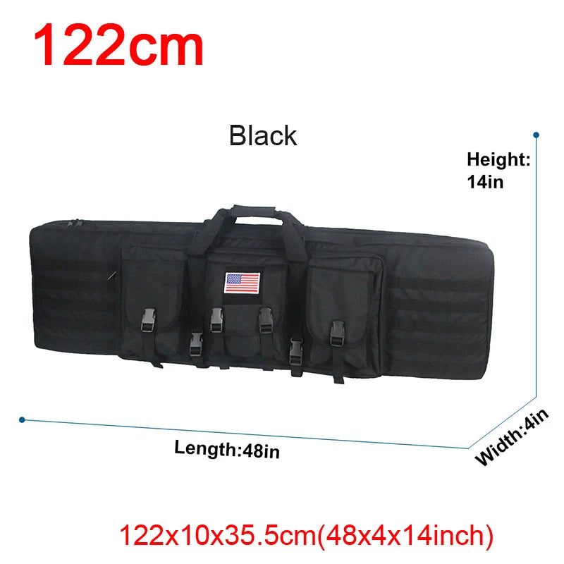 LQARMY Tactical Double Rifle Case Molle Gun Bag Sniper Backpack