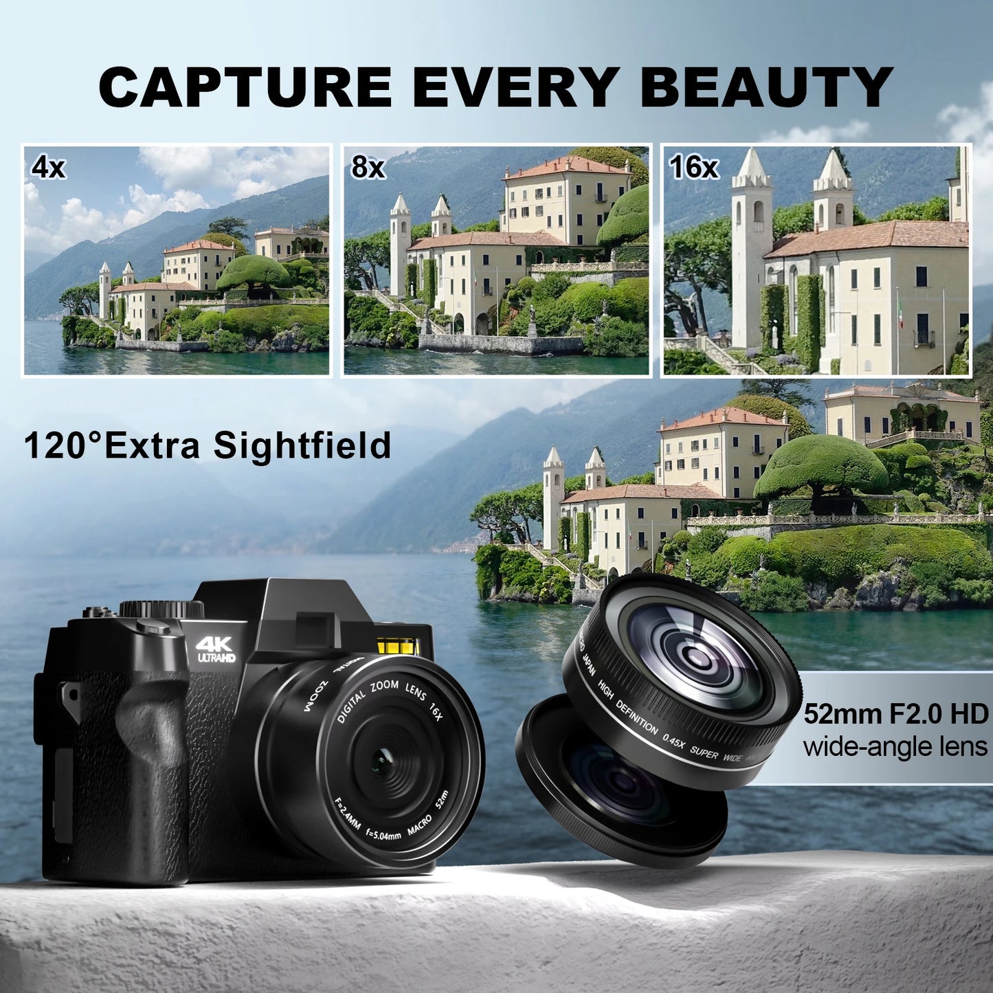 NBD 48MP Digital Camera With WiFi App Control And 4K Autofocus Anti Shake