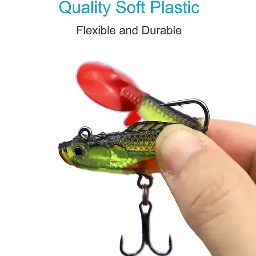 Six Piece Soft Silicone Wobbler Lures For Sea Bass Pike
