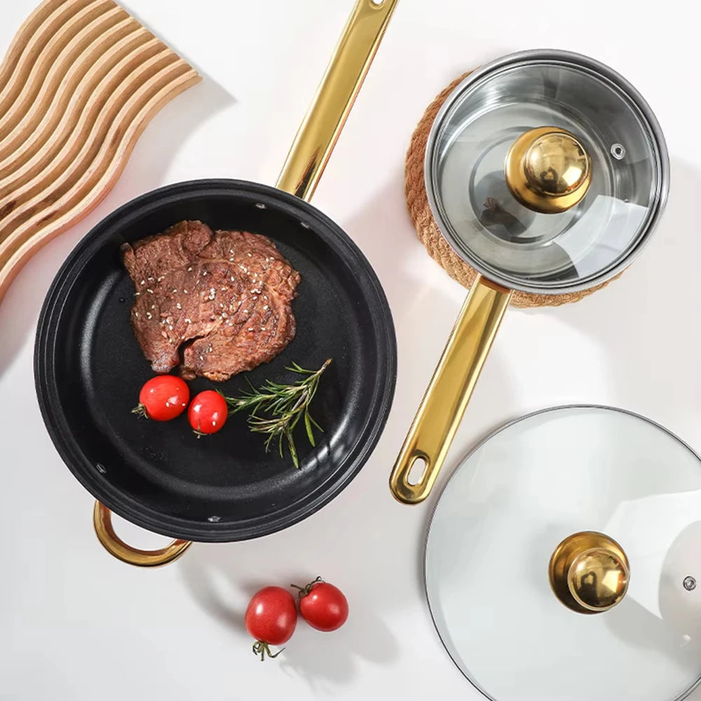 12-Piece Stainless Steel Cookware Set With Nonstick Pots And Pans