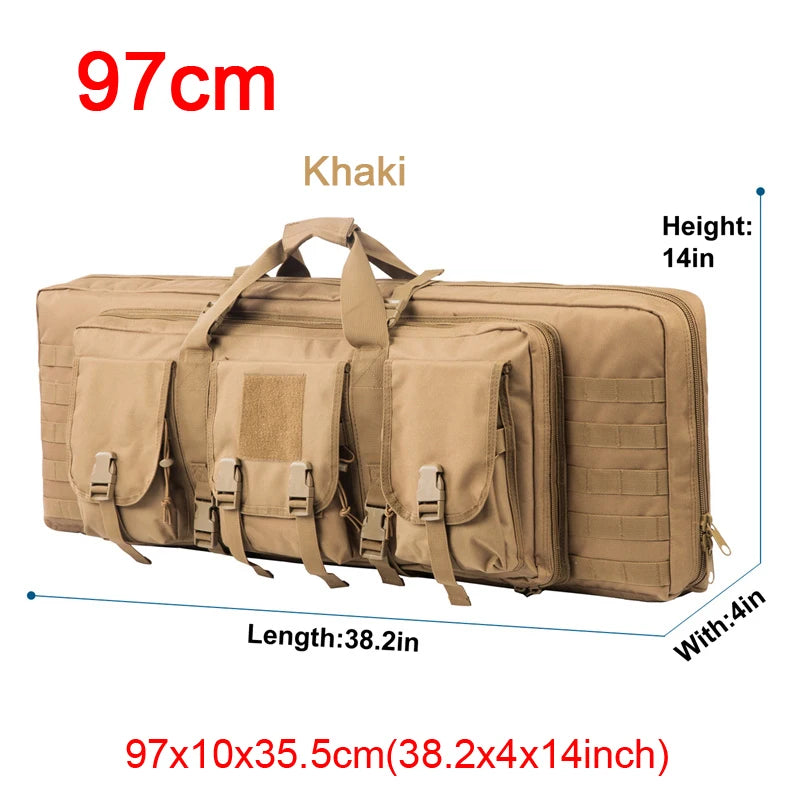 LQARMY Tactical Double Rifle Case Molle Gun Bag Sniper Backpack