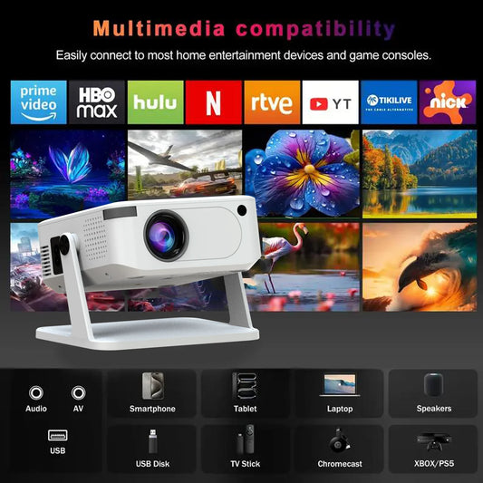 Xnano Android Digital Projector With Holder HDMI USB Wireless