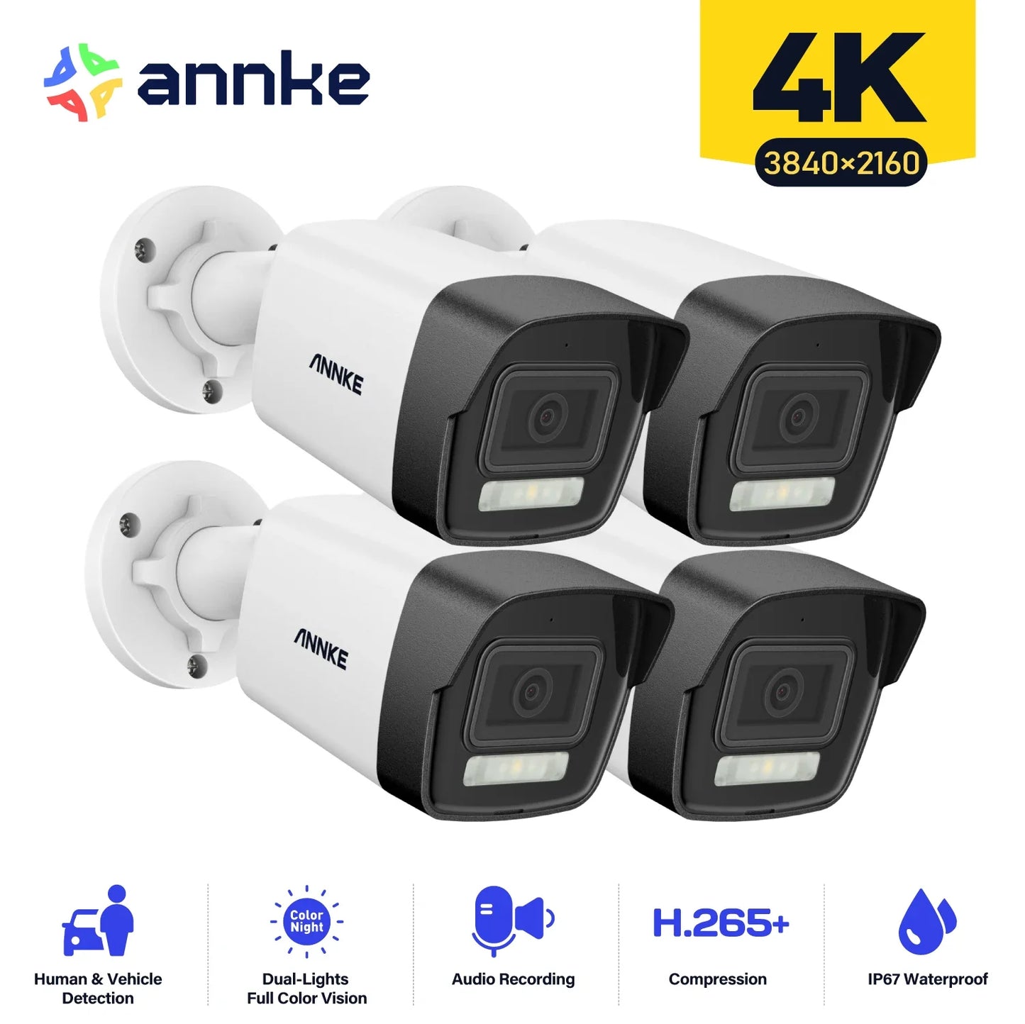 ANNKE 8MP POE Security Camera Kit With 4K Night Vision