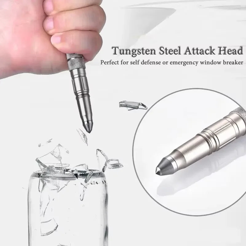 Multi-Function Military Self Defense Tactical Pen With EDC Flashlight