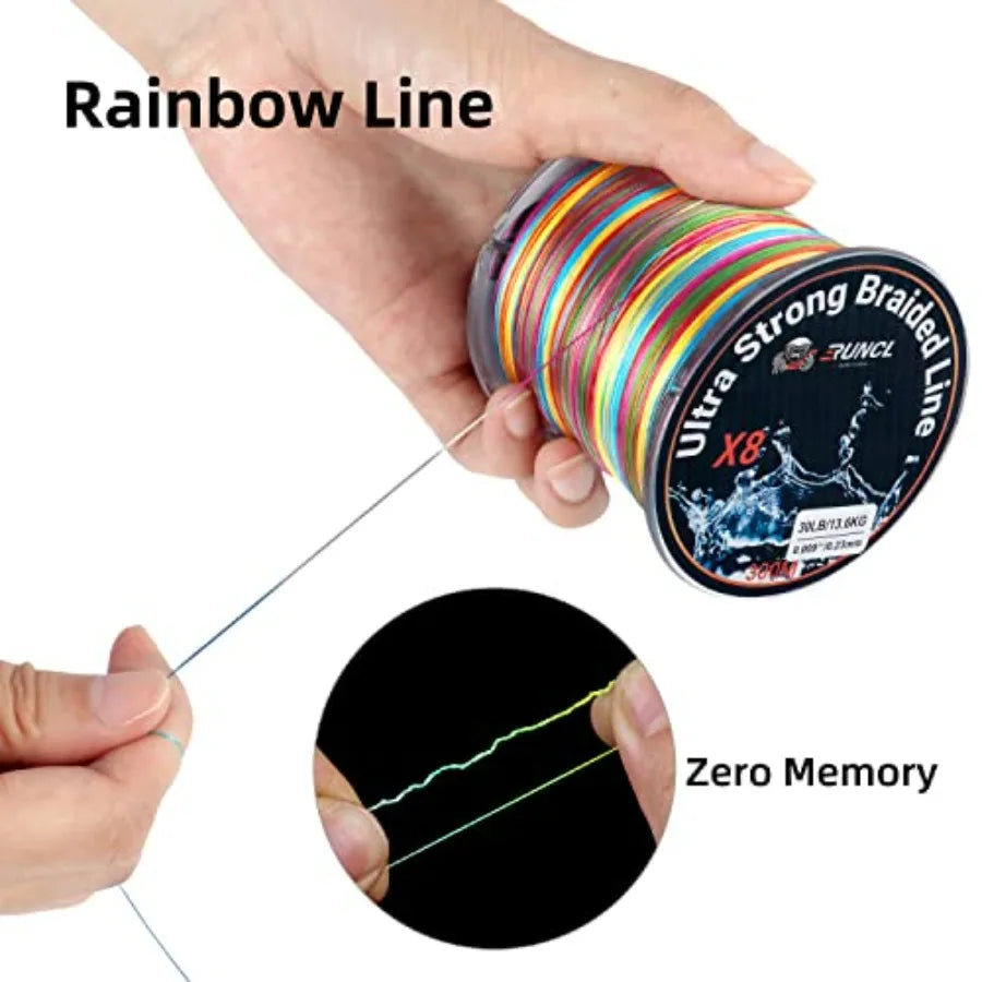 Braided Fishing Line No Stretch Abrasion Resistant High Visibility