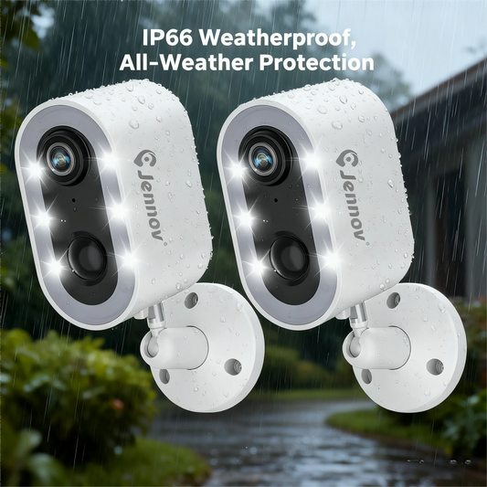JENNOV 3MP Wireless Outdoor Battery Security Camera Two Way Talk