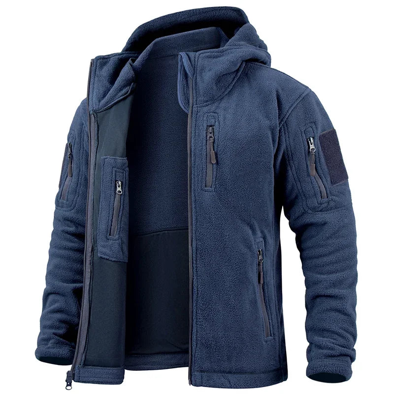 Fleece Outdoor Hunting Jacket With Multi Pockets And Full Zip