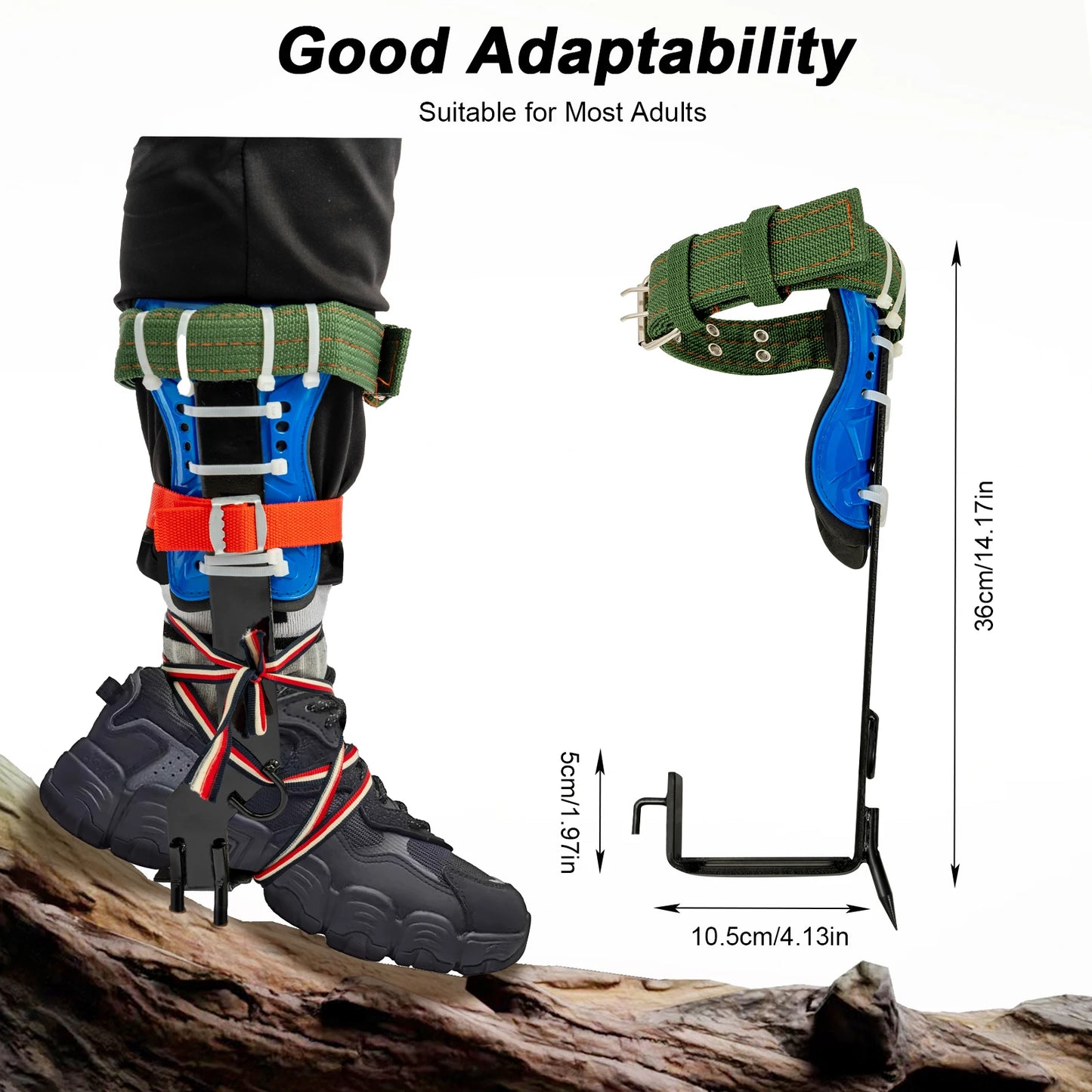Tree Climbing Spikes Kit With Safety Harness 220lb Capacity
