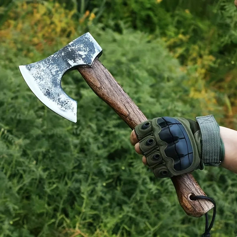 NONEDIY Hand Forged Viking Tomahawk Axe For Camping And Woodworking