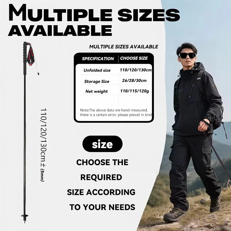 OKHEALING Carbon Fiber Trekking Poles Ultralight Foldable 2 Pack
