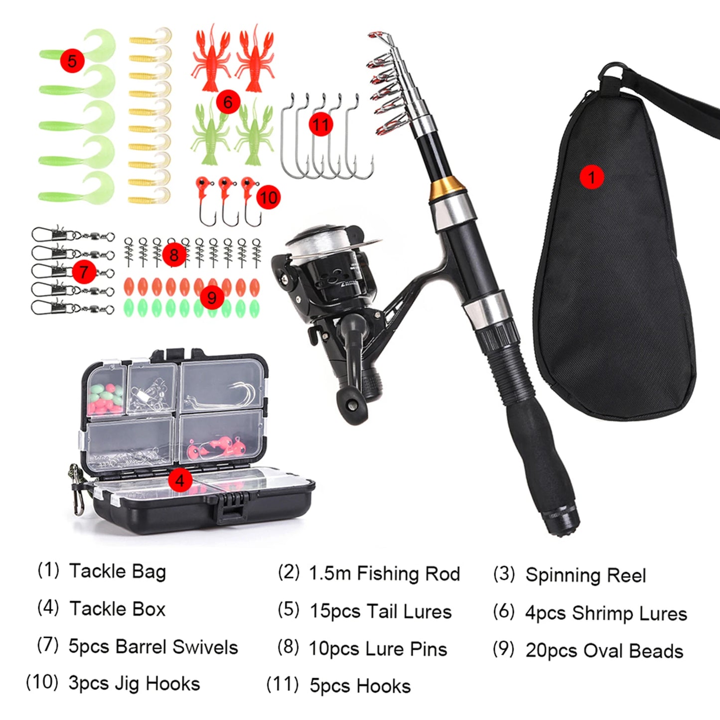 Telescopic Fishing Rod Reel Combo Kit