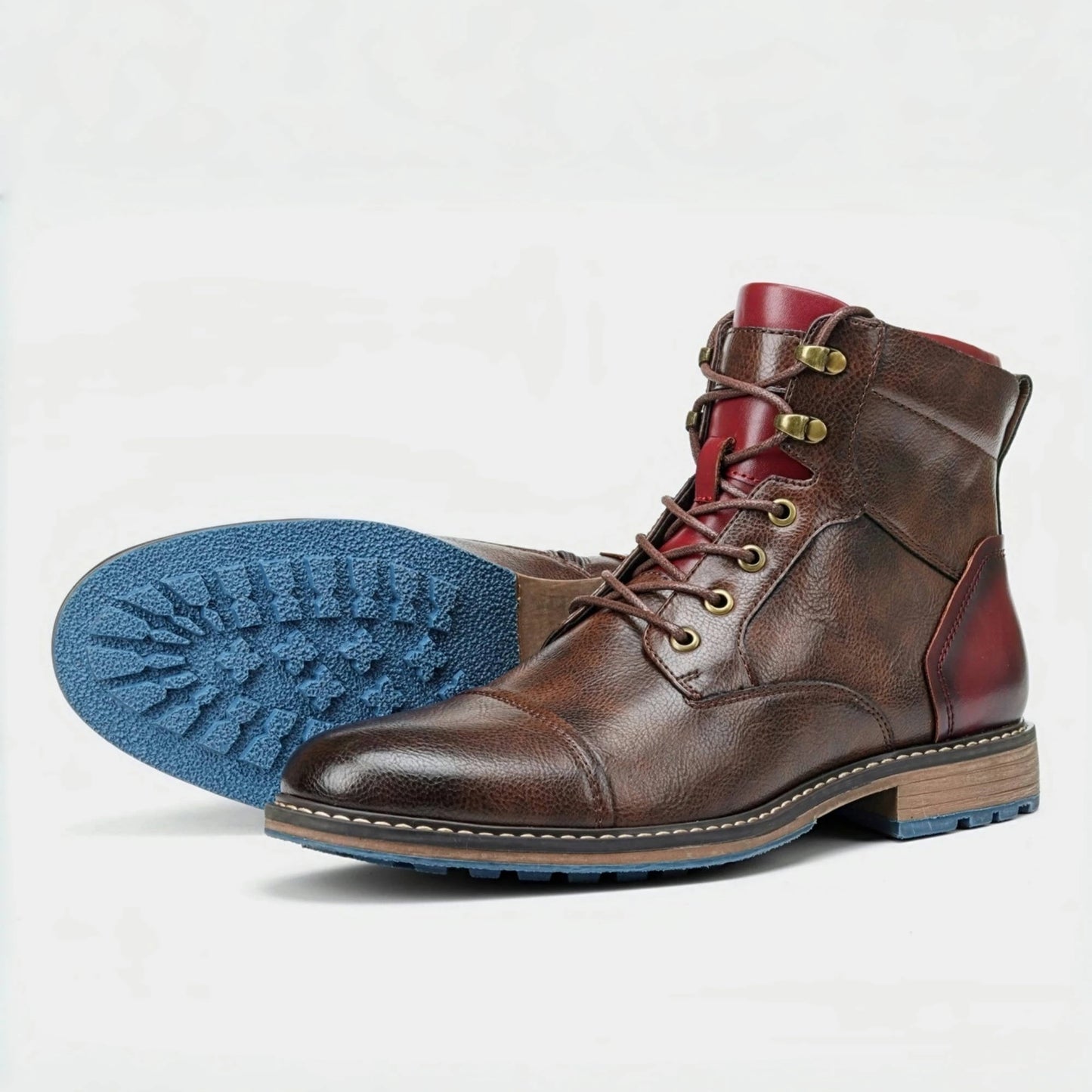 Mens Leather Ankle Boots With Zipper Spring Fashion