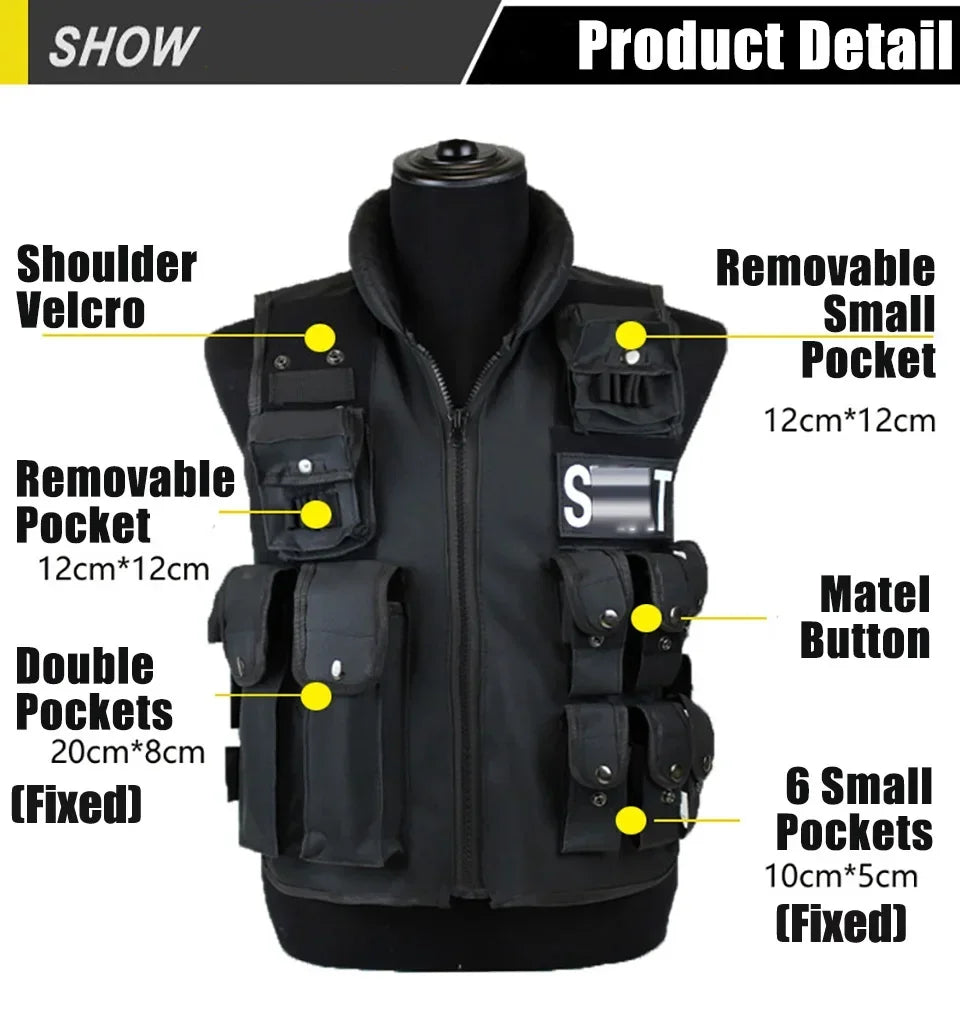 SWAT Tactical Vest With Multi Pockets For Outdoor Use