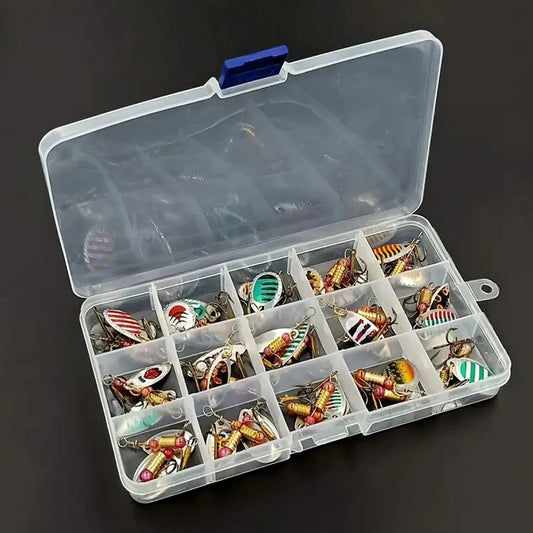 JOCESTYLE Metal Spoon Spinner Fishing Lure Set For Freshwater Saltwater