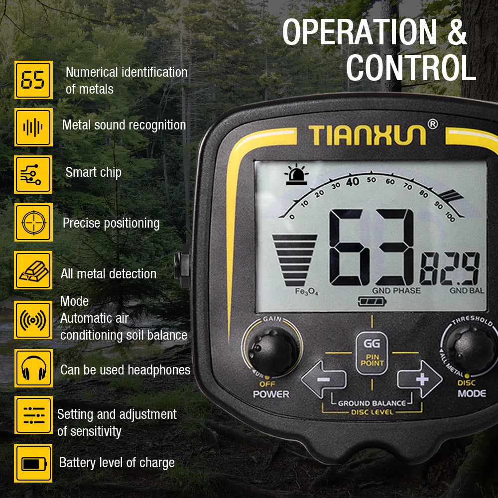 TIANXUN TX-850 Nugget Hunter Metal Detector Pinpointer 19 KHz