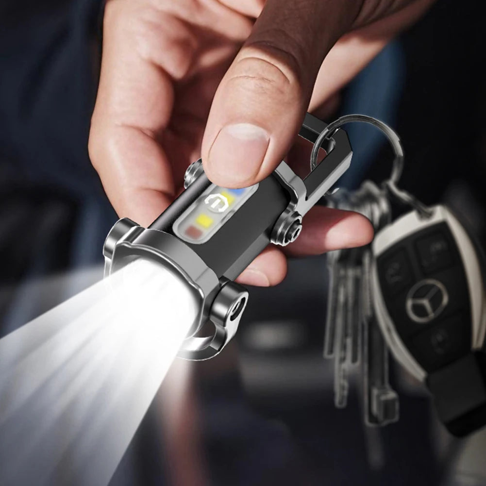 JOCESTYLE COB LED Keychain Flashlight USB C Rechargeable