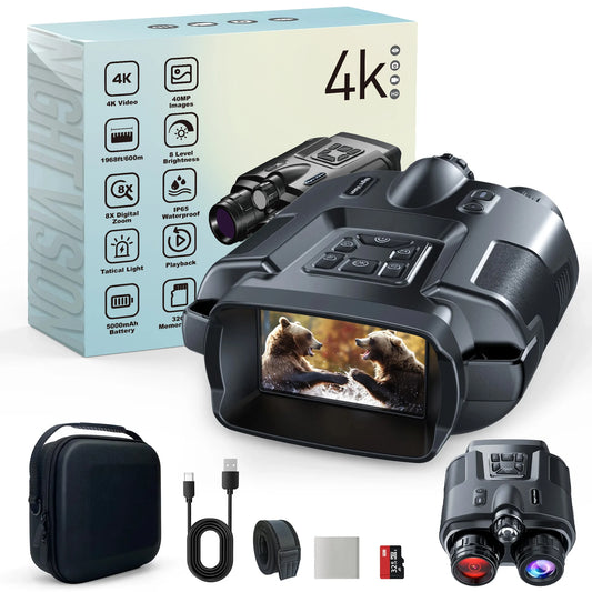 DIYIMINE Night Vision Binoculars Infrared 5000mAh 8x Zoom for Hunting