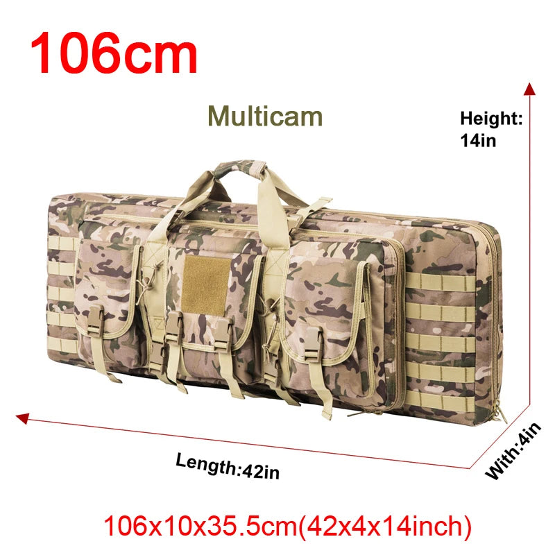 LQARMY Tactical Double Rifle Case Molle Gun Bag Sniper Backpack