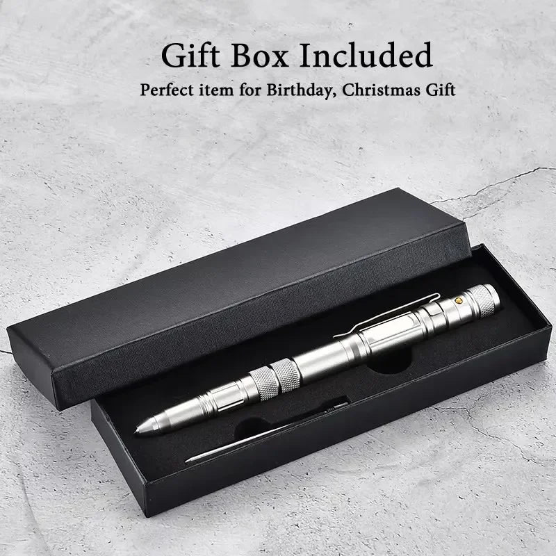 Multi-Function Military Self Defense Tactical Pen With EDC Flashlight
