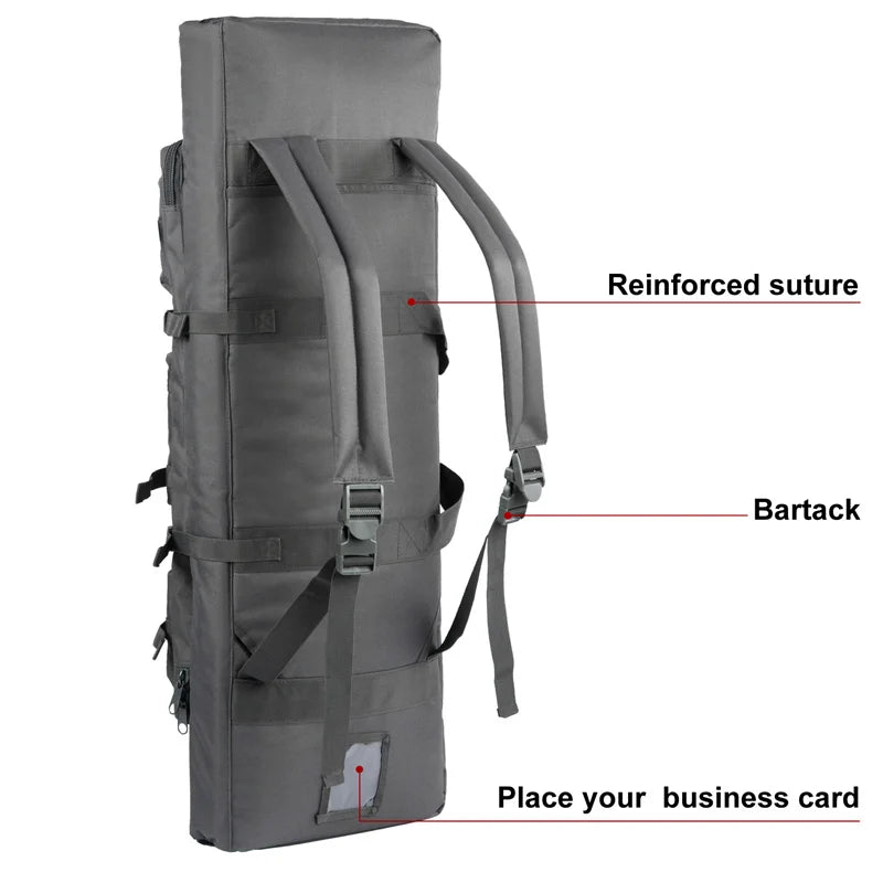 LQARMY Tactical Double Rifle Case Molle Gun Bag Sniper Backpack
