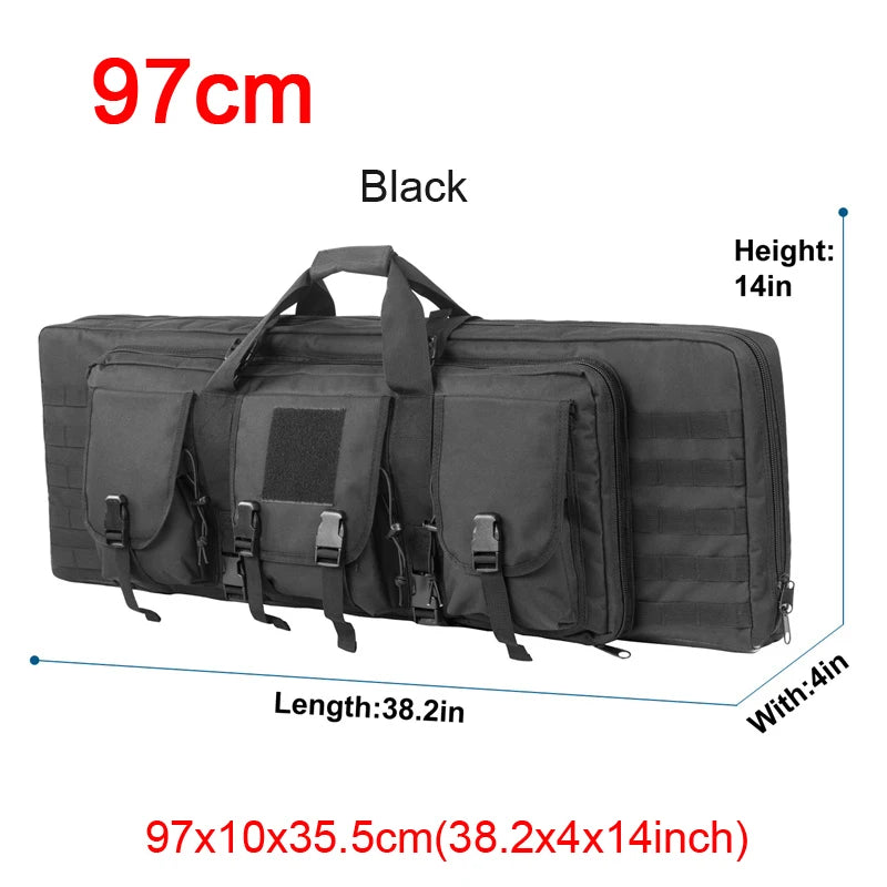 LQARMY Tactical Double Rifle Case Molle Gun Bag Sniper Backpack