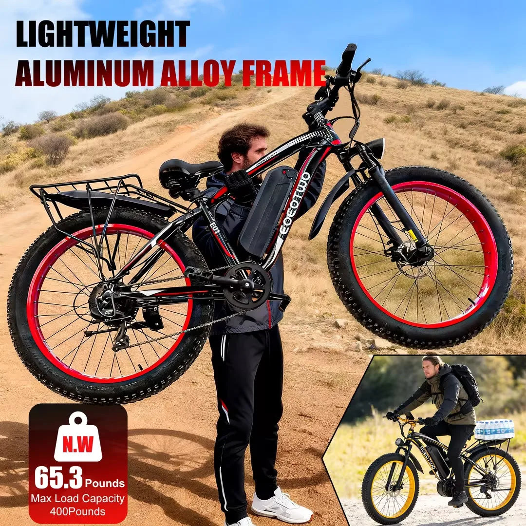 EOEOTWOC 1500W Electric Bike 34MPH Fat Tire Mountain Ebike
