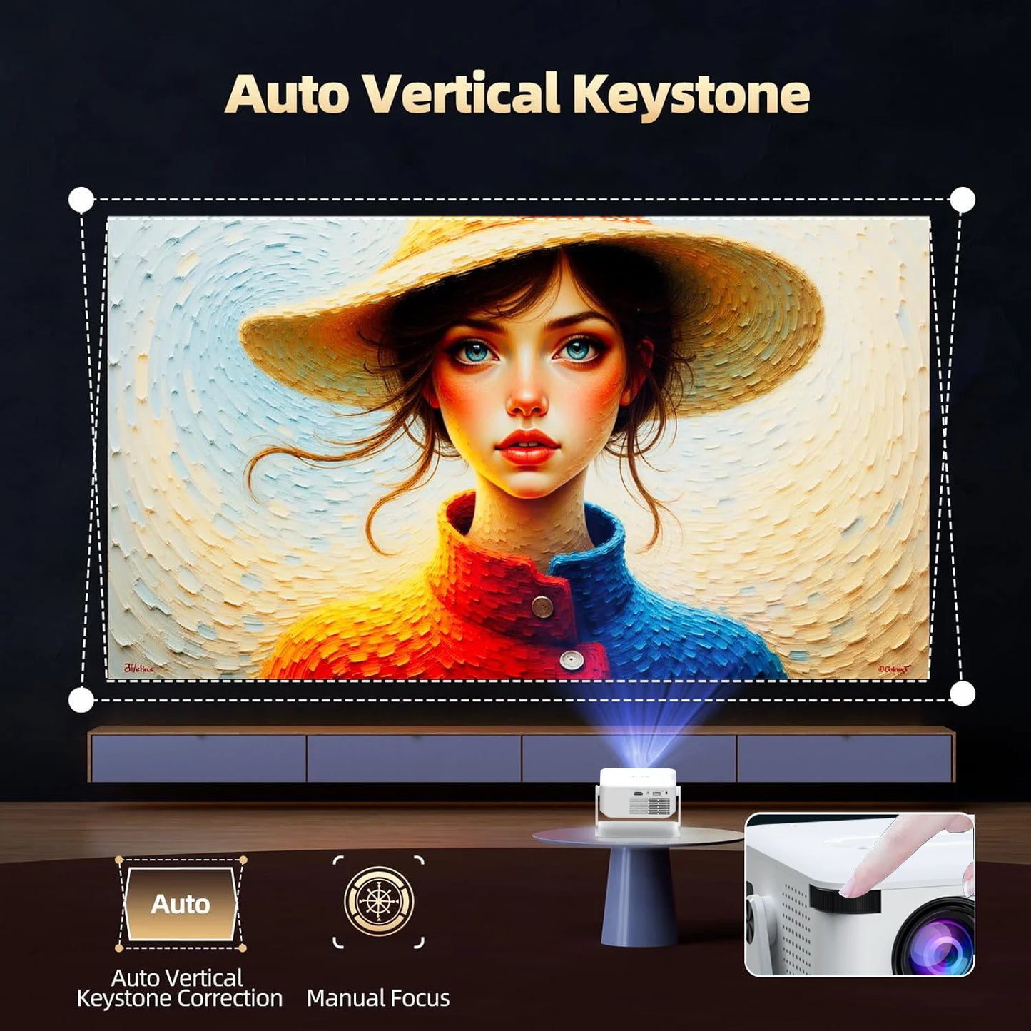Xnano Android Digital Projector With Holder HDMI USB Wireless