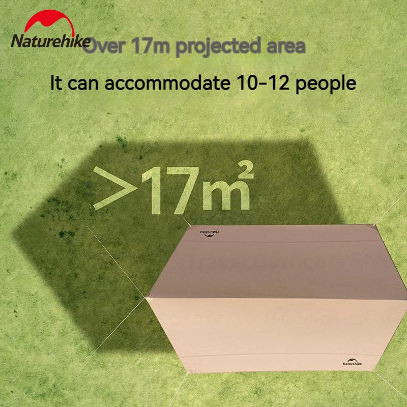 Naturehike Camping Sun Shelter Vinyl UPF2000+ UV Waterproof Tarp Outdoor Picnic 17㎡ Large Space Sunshade Canopy Awning velarium