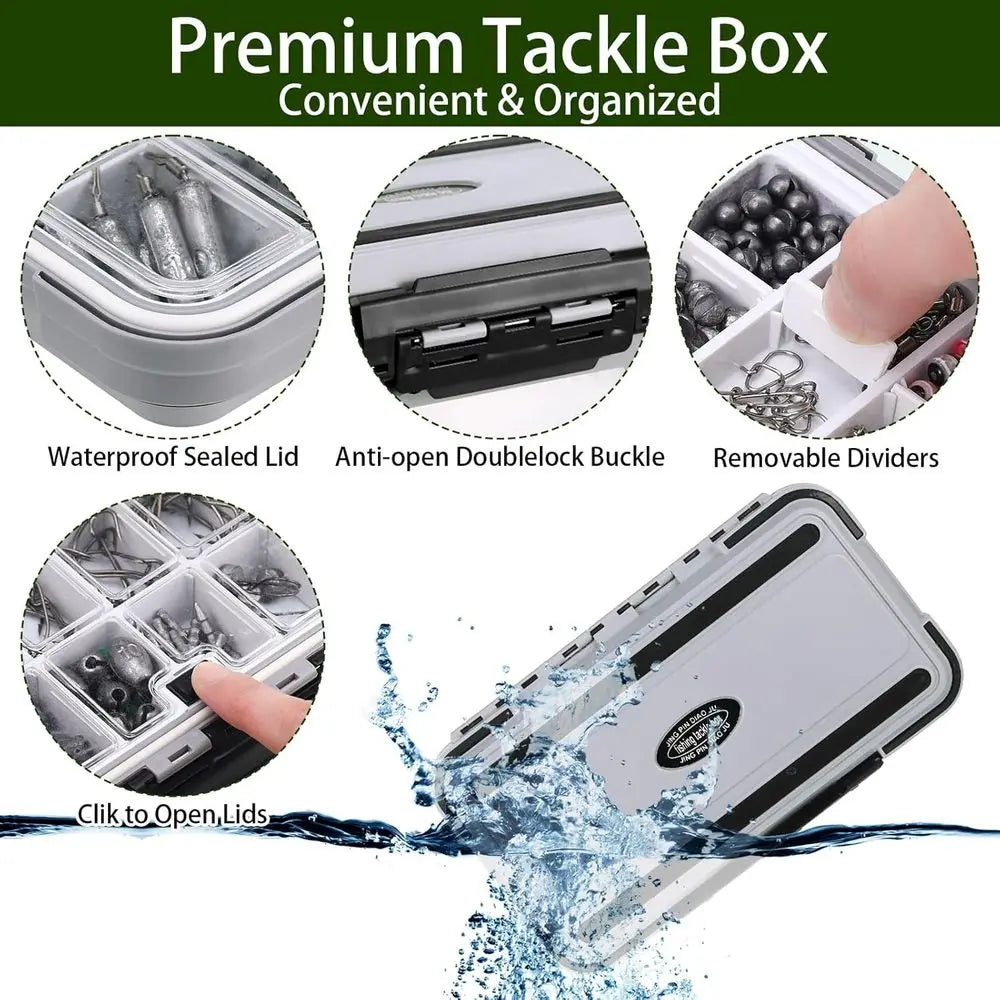 Complete Fishing Kit With Backpack Tackle Box Lures Hooks And Accessories