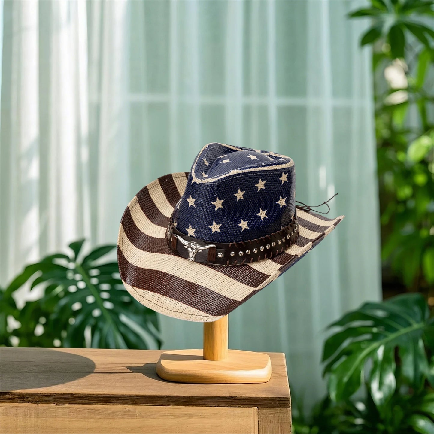 American Flag Cowboy Hat Unisex Patriotic Western Headwear