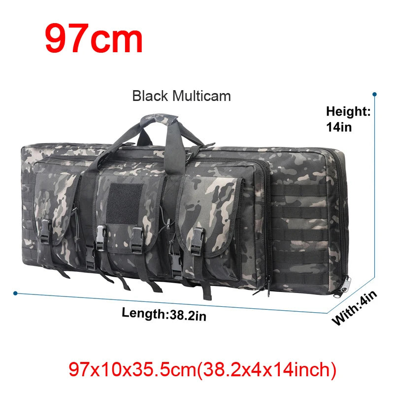 LQARMY Tactical Double Rifle Case Molle Gun Bag Sniper Backpack
