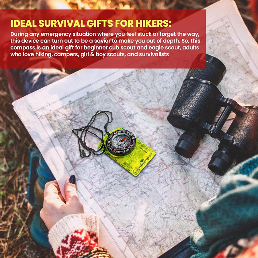 Professional Waterproof Camping Compass for Hiking and Outdoor Navigation