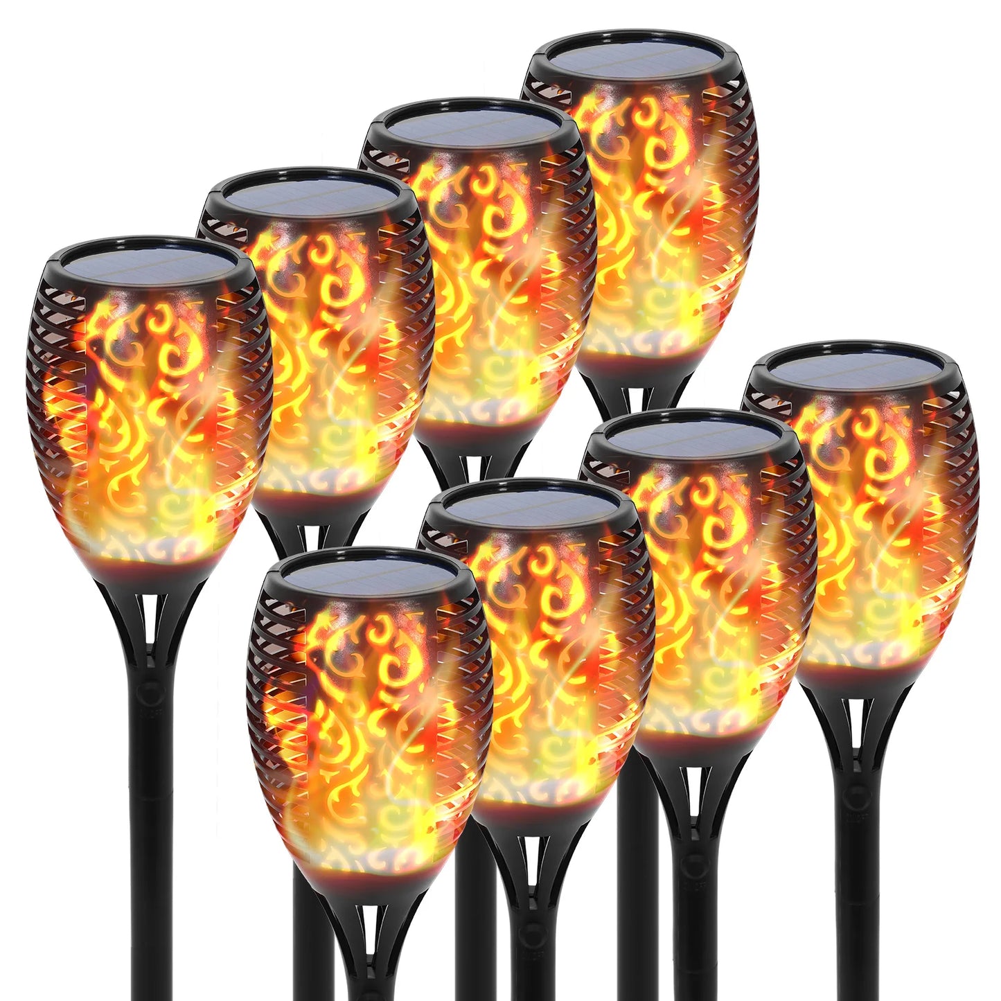 Solar Waterproof Flame Torch Lights Outdoor 96 Led Garden Pathway