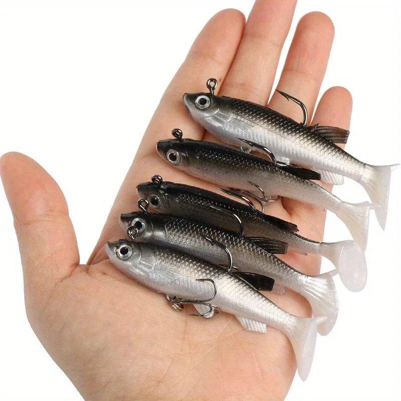 Realistic Soft Bait Lure Kit With Sharp Hook For Freshwater And Saltwater