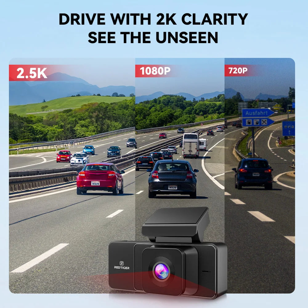 Redtiger Dash Cam A3 Front Cabin Rear Night Vision GPS