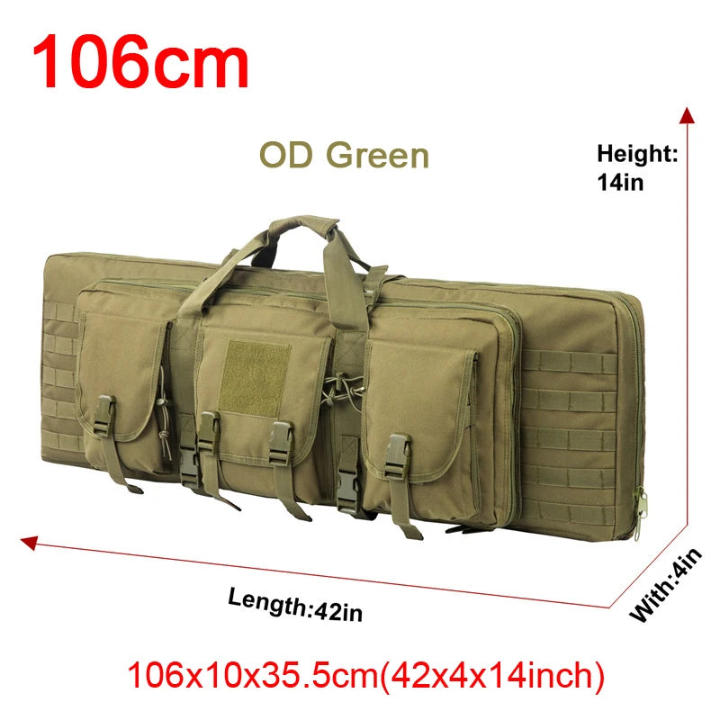 LQARMY Tactical Double Rifle Case Molle Gun Bag Sniper Backpack
