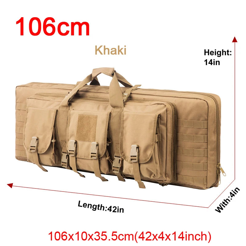 LQARMY Tactical Double Rifle Case Molle Gun Bag Sniper Backpack